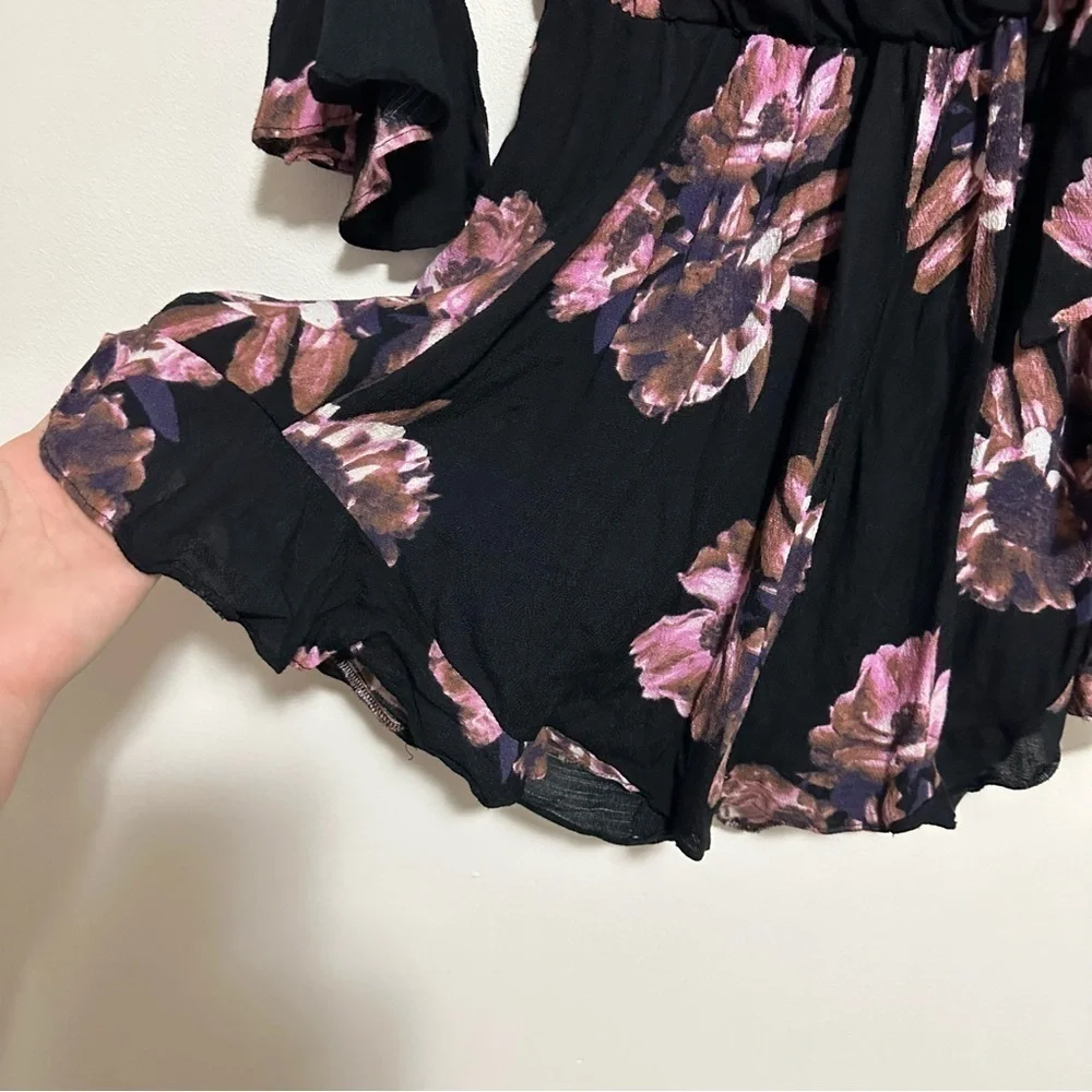 Free People All the Right Ruffles Floral Romper Size Small